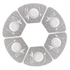 DRASAWEE Round Table Placemats Set of 6 Wedge Washable Table