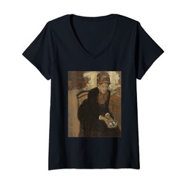 Womens Edgar Degas' Mary Cassatt V-Neck T-Shirt