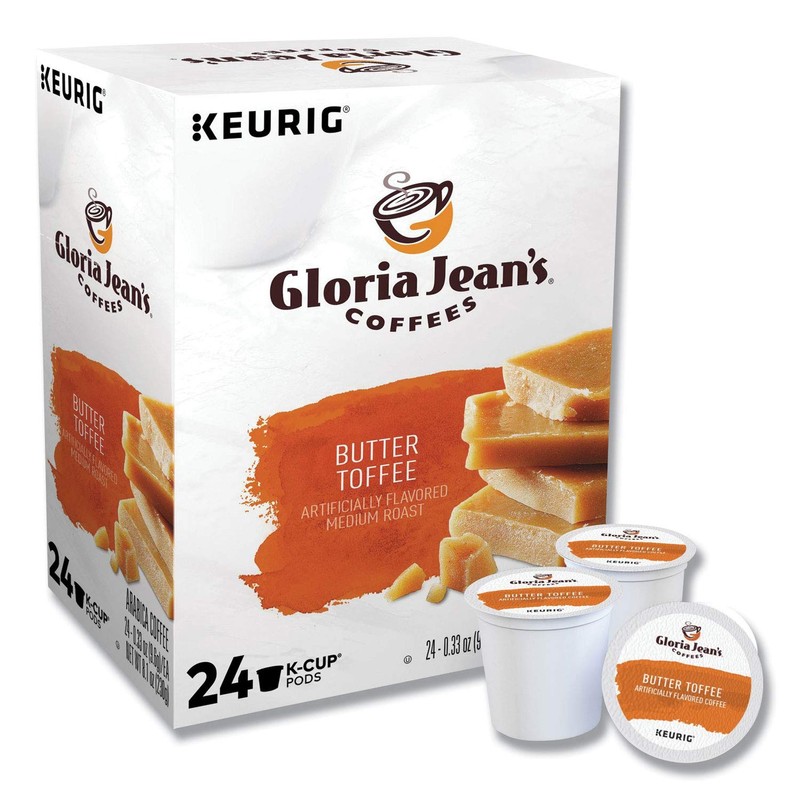 Gloria Jean's 60051012 Butter Toffee Coffee K-Cups, 24/box