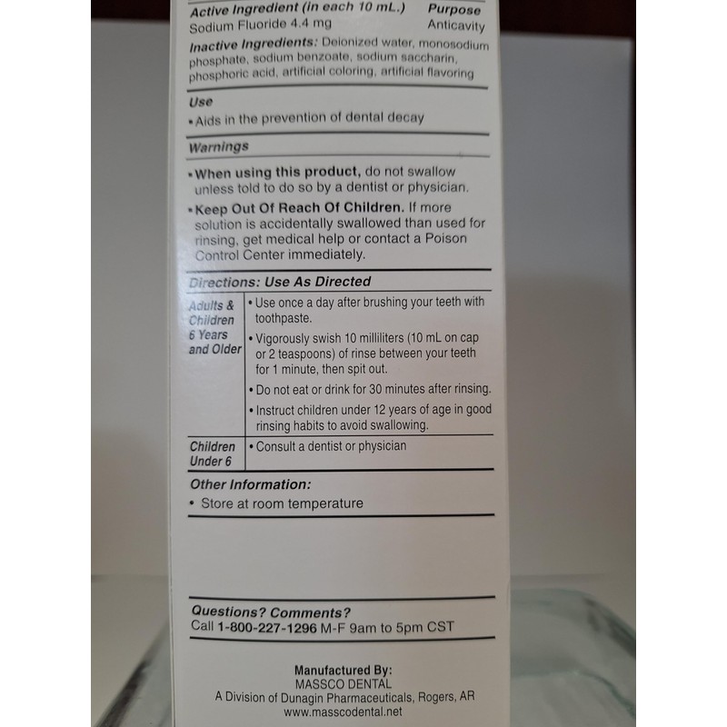Ortho Guard Grape Flavored .044% Fluoride Rinse A Rinse indicated