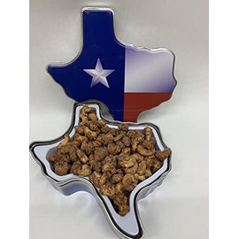 Cinnamon Roasted Cashews in a Texas Shaped Gift Tin