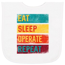 inktastic Surgeon Surgical Nurse Eat Sleep Operate Repeat Baby Terry Cloth Bib White 37edc