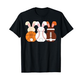 Cute Bunny Basketball Baseball Football Easter Bunny Rabbits T-Shirt