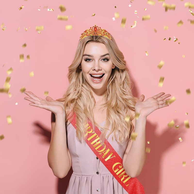 Happy Birthday Tiara & Sash Set for Birthday Girl -