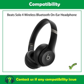 ACCOUTA Ohrpolster für Beats Solo 4 Wireless Bluetooth On-Ear Kopfhörer Ohrpolster-Ersatz mit weicherem Proteinleder und Memory-Schaum