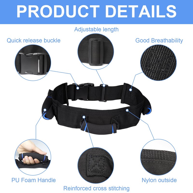 Gait Belt Transfer Belts for Seniors, Walking Gait Belt with