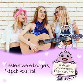 SUDIKUB Sister Birthday Gifts, Funny Dinosaur Keychain for Sisters, Acrylic Sister Gift with Humorous Message, Unique Keepsake, Birthday or Christmas Gifts