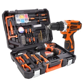 COMOWARE 16.8V Cordless Drill Set Combo Kit, 153 Pcs Tool Kit for Home, Professional Household Tool Sets for Men, Basic Tool Kit with Power Drill, Tool Set with Drill for Garden Office Home Repair