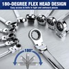 WORKPRO 22-Piece Ratcheting Wrench Set, Flex-Head Ratchet Combination Wrench Sets