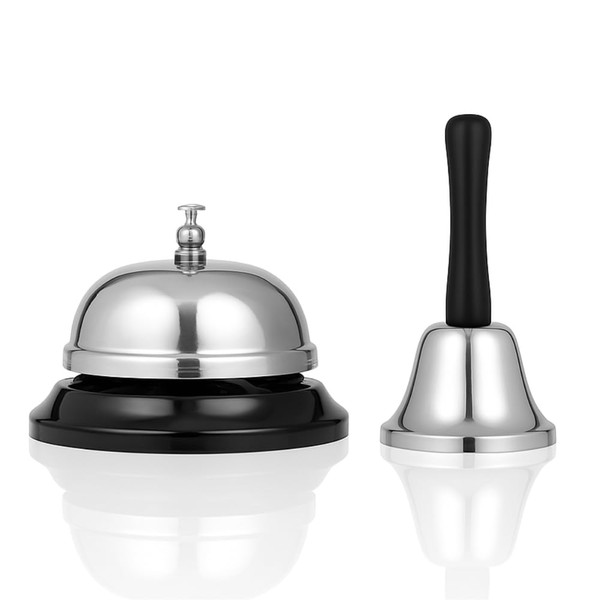 eMKay® Stainless Steel Hand Bell & Desk Service Bell Set