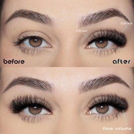 APCYUST Mink Lashes Fluffy Wispy Eyelashes Medium Natural Eye Lash Pack Thick Full Small Strip Eyelash Set Thin Band Russian Strips Lash Extension (Flare Volume | 8-15mm)