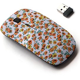 2.4G Wireless Mouse with Cute Pattern Design for All Laptops and Desktops with Nano Receiver - Ditsy Small Cute