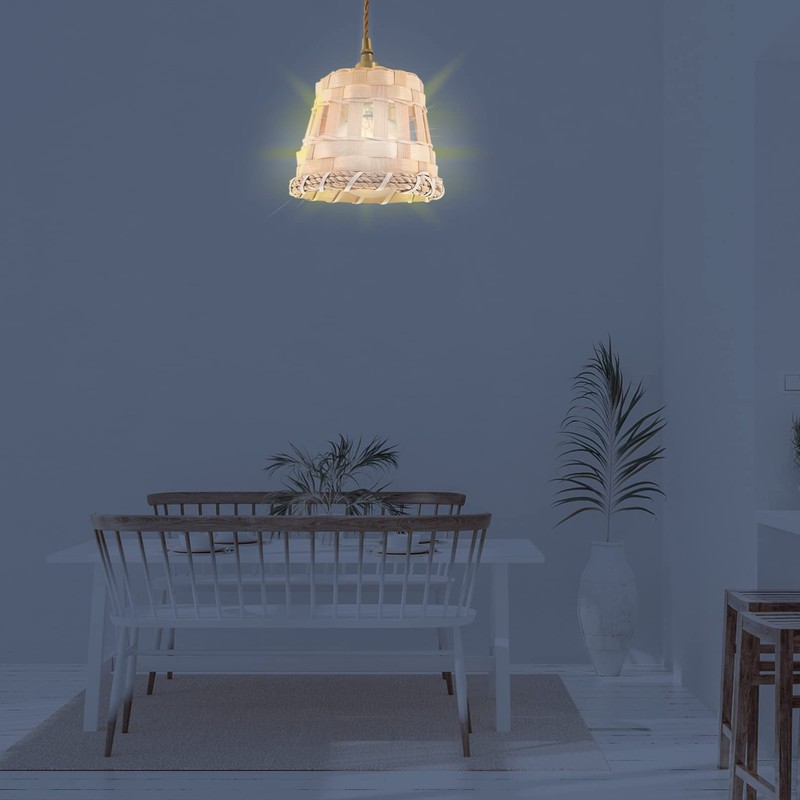DOITOOL Handwoven Light Shade Rattan Woven Lamp Cover Small Lamp