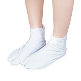 【Ametema】Tabi Socks with Clasps, All-Season Cotton Poly White Tabi Socks for Kimono, 4 Clasps, Full-Featured Tetron Broadcloth, Ceremonial Use, for Men and Women, Wrinkle-Resistant and Tough
