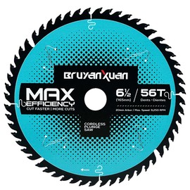 Genuine B-57342 6-1/2" 56T Carbide-Tipped Cordless Plunge Saw Blade OEM Replace for Cutting Wood, MDF and Laminate with Cordless 6-1/2" Plunge Circular Saw，Compatible with Makita B-07353, Wen BL655