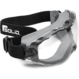 SolidWork Safety Goggles Anti-Fog Clear Lens with Adjustable Elastic Headband. Safety Goggles & Glasses Fit for All - Protective Eyewear for Men & Women.