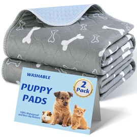 Baodan Washable Pee Pads for Dogs, 2 Pack Dog Pee Pads Washable, Waterproof Puppy Pads Mat Reusable Fast Absorbent Dog Potty Training Pads, Whelping Pads for Playpen Crate - 24”x24”
