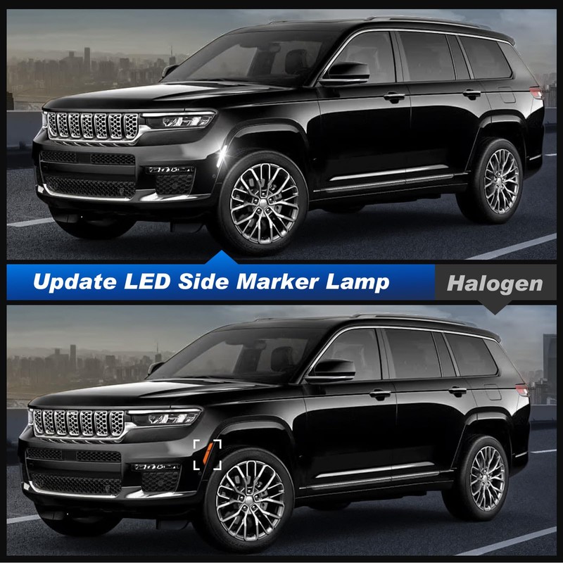 HTZCMOTO LED Side Marker Lights Compatible with 2021-2025 Grand Cherokee
