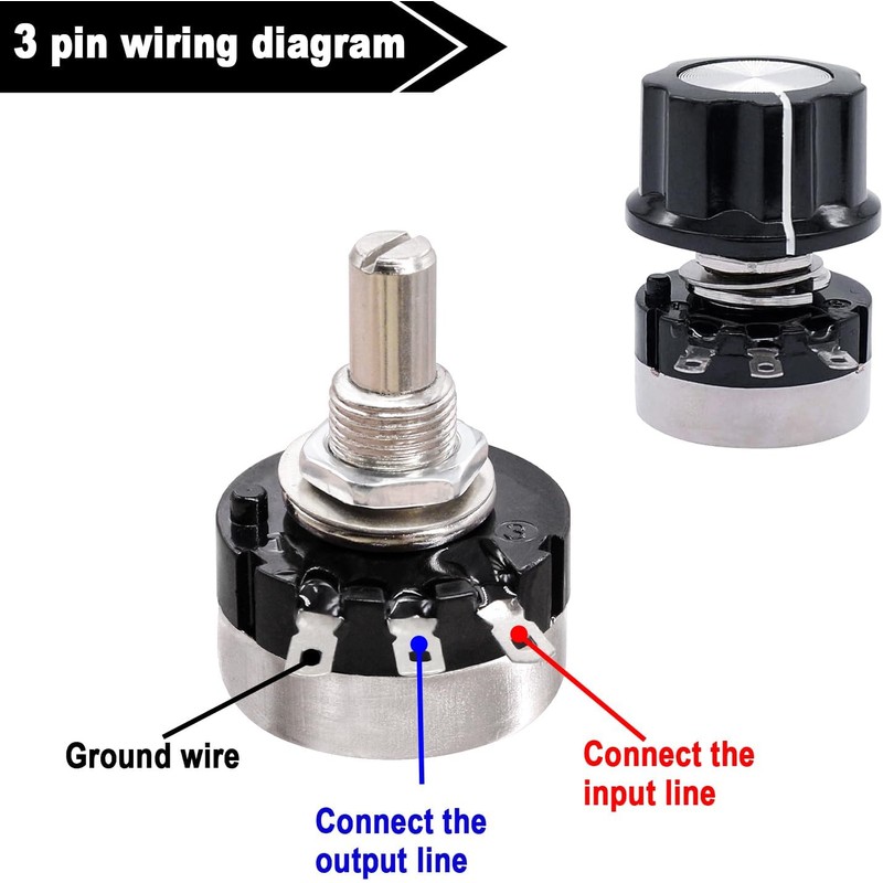 Taiss 2pcs RV24YN20S 10K Potentiometer Single Turn Carbon Film Rotary