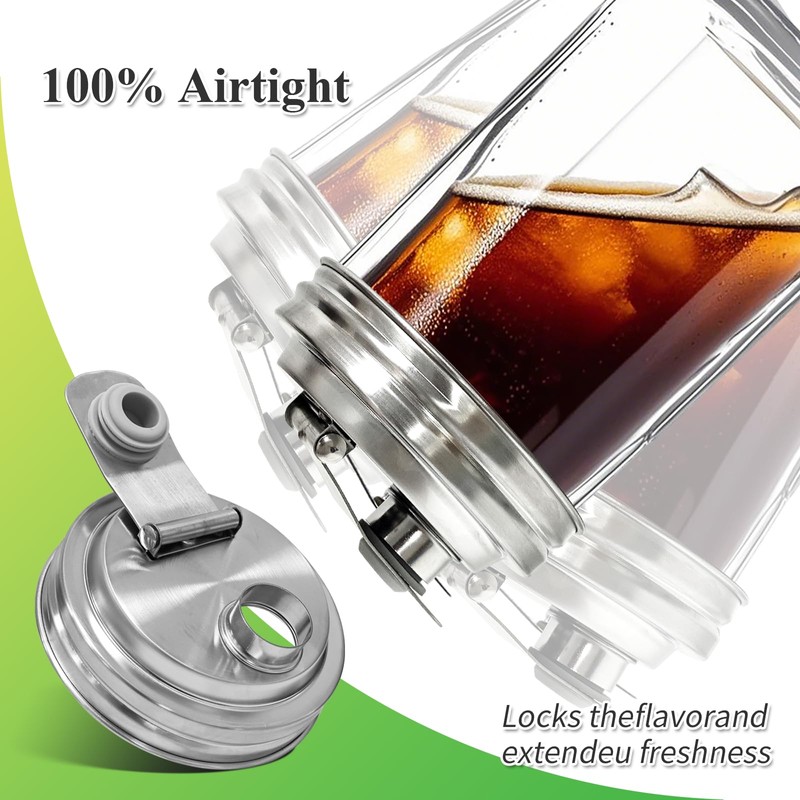 2PCS Mason Jar Pour Spout Lid Stainless Steel,Wide Mouth Pour