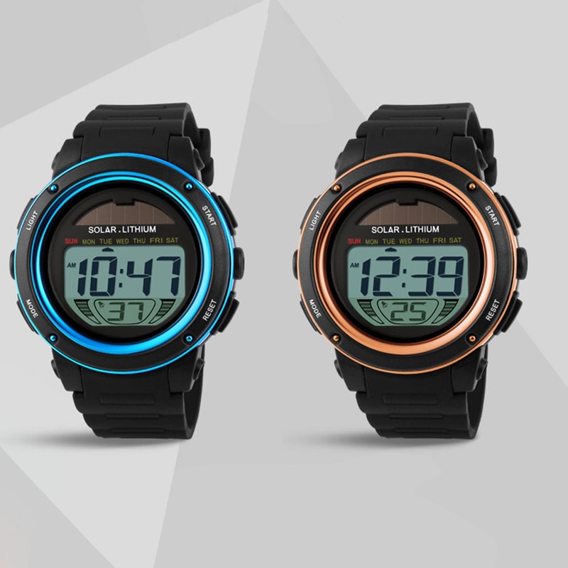 SKMEI Solar Powered Digital Men Women Sports Watch Big Dial