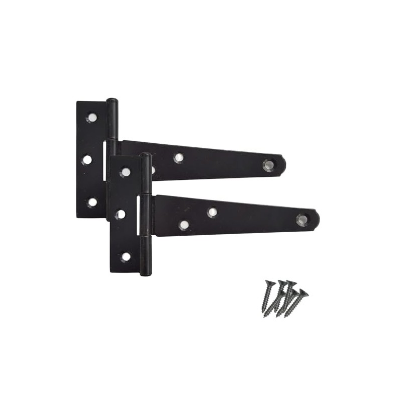 Keypak 2 Pack 250mm (10") T-Hinges Black Japanned, Metal Tee