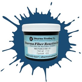 Dharma Fiber Reactive Procion Dye - Professional Trusted Tie-Dye & Ice Dye in Vibrant, Permanent Colors (Indigo Blue PR168, 2 oz.)