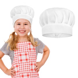 Ymapinc White Chef Hat, Adjustable Micro Elastic Kids Chef Hat Kitchen Cooking Cap Short Baker Hats for Girls Boys Women for Baking Pizza Costume Party Favors