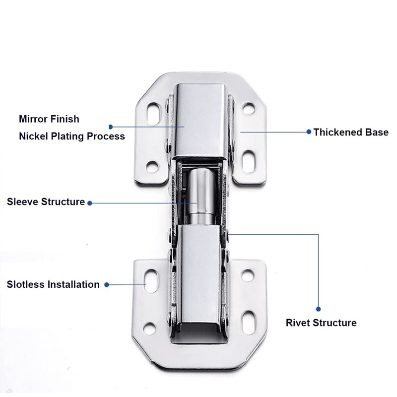 Qrity 4 PCS Kitchen Cabinet 90° Door Hinges Concealed Cupboard