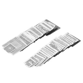 BGA Reballing Stencils Delaman BGA Universal Reballing Rework Net Stencils Steel Template Mesh Directly Heat Set Kit 130pcs