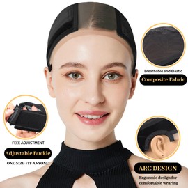 datanala Lace Grip Wig Cap for Women 4x5 Transparent Lace Wig Caps Non Slip Wig Gripper for Keeping Wigs In Place Adjustable Wig Cap with Grip Headband (Blonde, Grip Wig Cap)