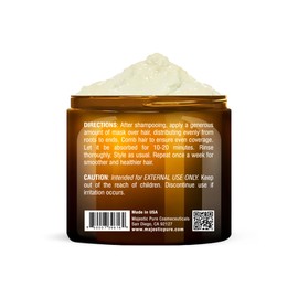 Majestic Pure Avocado and Coconut Hair Mask for Dry Damaged Hair - Infused with Biotin - Deep Conditioning, Hair Thickening, for Healthy Hydrated Hair, Sulfate Free, 16 fl oz