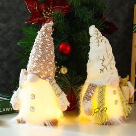 Pack of 2 Christmas Gnomes, Christmas Decoration Gnome, Christmas Gnome with Light, Christmas Decoration American, Gnome Figures, Christmas Decoration, Christmas Window, Scandinavian Gnome Christmas