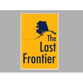 ArtsyCanvas Alaska-The Last Frontier Map Flag (24x16 Poster)