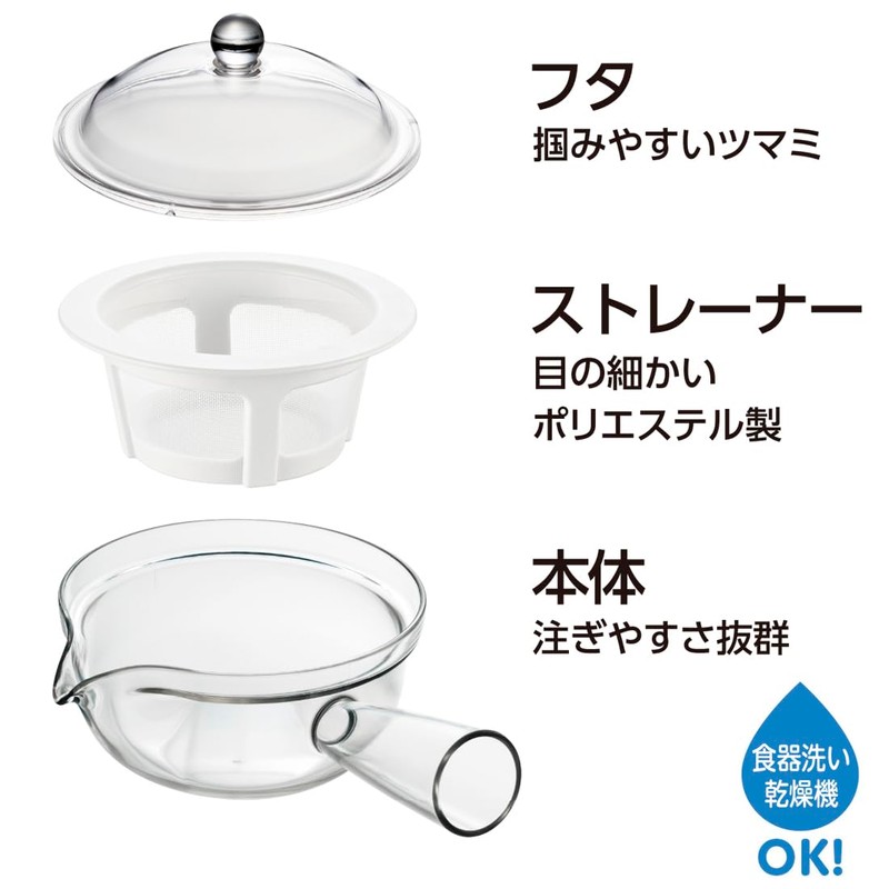 Akebono Sangyo TW-3770 Clear Teapot, Polyester Mesh, Teapot Type