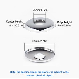 Chrome-plated stainless steel rosette, tap rosette stainless steel, tap rosette, tap cover, tap cover cap, used for pipe, shower plates, inner diameter 26 mm, pack of 4