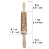 Mellifluous 2pcs Embossed Rolling Pin,Christmas Elk Printing Rolling Pin,Handmade Pattern