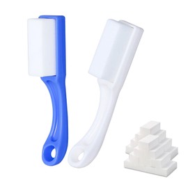 QuikSavor Magic Sponge Eraser with Handle, 33 Refill Melamine Sponges & 2 Scrub Brushes, High Density Melamine Foam Set for Kitchen Sink, Stove, Bathroom, Wall and Precision Oil Stain Cleaning