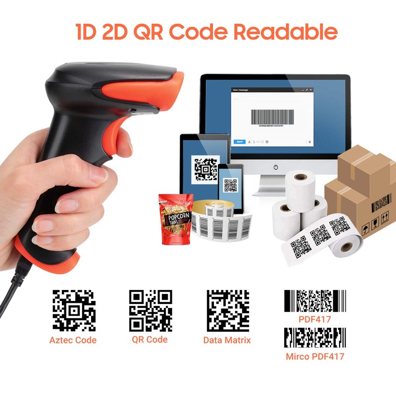 Tera Pro Bluetooth Barcode Scanner Wireless 1D 2D QR Code