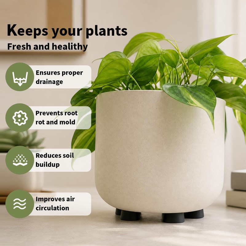 42Pack Plant Pot Feet, Pot Risers for Outdoor Planters, Rubber