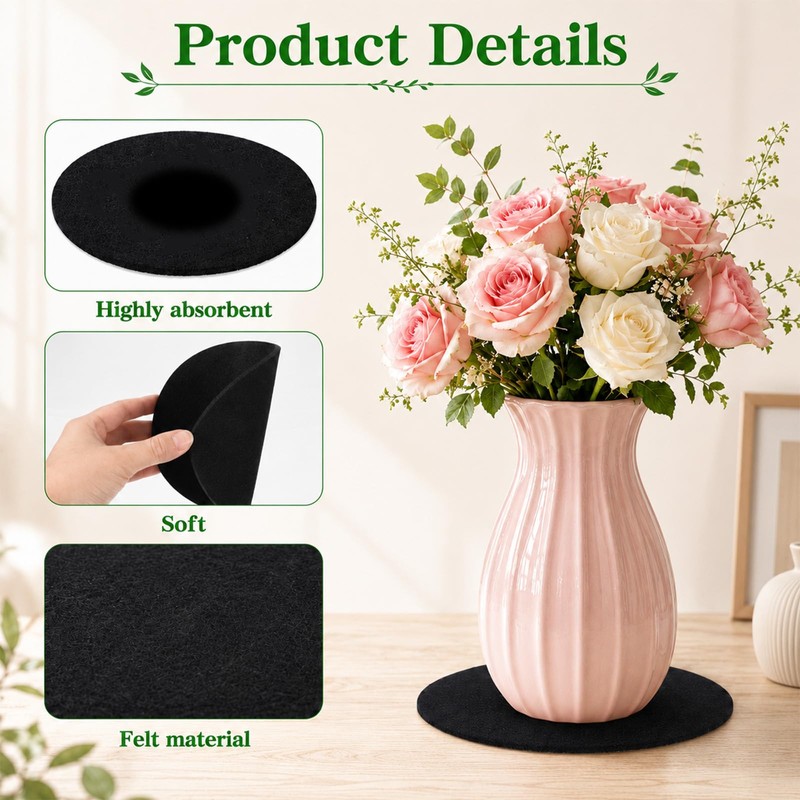 6 Pcs Plant Saucers for Indoors, Felt Plant Mat, Round