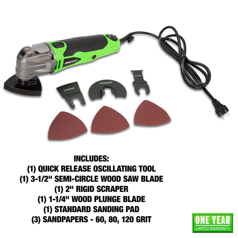 OEMTOOLS 24495 Corded Oscillating Tool for Sanding, Multifunction Wood Cutting