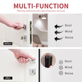 SILIENTWERK 20 Feet Kerf Door Weather Stripping Door Seal with 8 PCS Door Corner Seals, Long Reach V-Shaped Door Seal Strip for Door Frame Door Insulation Strip Door Soundproofing for Large Gap(Black)