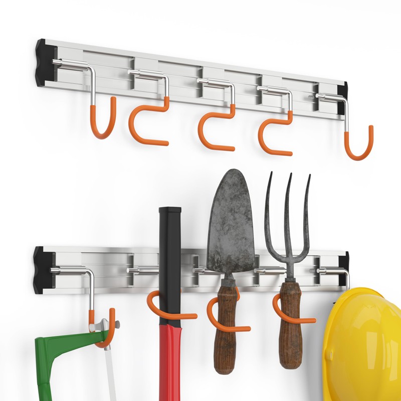 HUPBIPY 69'' Aluminum Alloy Garden Tool Organizer Wall Mount Garage