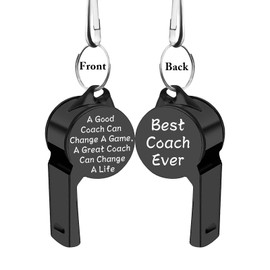 Zuo Bao Coach Whistle Appreciation Gift A Good Coach Can Change A Game Sports Whistle with Lanyard Best Coach Ever Gift for Coaches Referees (Black)