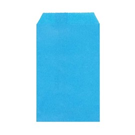 Quotidian Sky Blue Flat Small Greaseproof Paper Bags 3" x 5" (8 x 13.3cm) Pack of 100 - Bakery Cookies Candies Dessert Chocolate