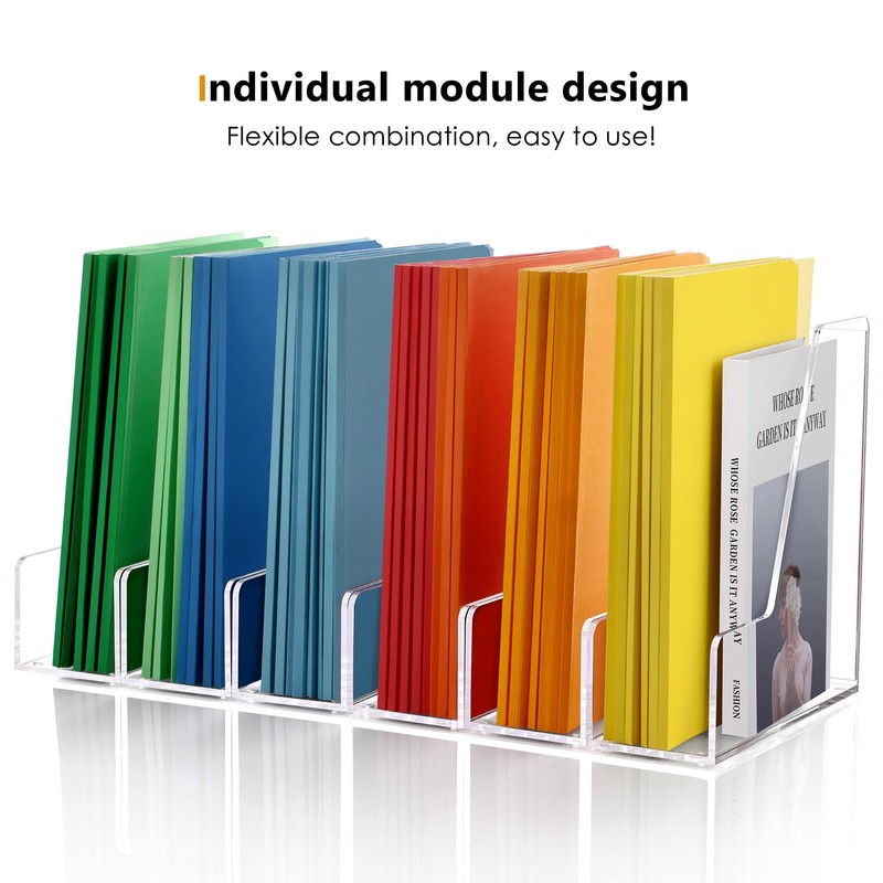 SANRUI 2-Pack Acrylic Magazine File Holder Desk Organizer Magazine Rack,