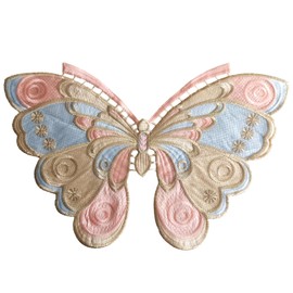 Large Butterfly Iron On Patch,3D Sew on Embroidered Applique Patches for Jackets, Jeans,Backpacks,DIY Crafts,1 Piece in Pink