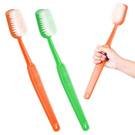Ireer 2 Pieces Giant Toothbrush Prop Large Toothbrushes Big Brush Oversized Gag Novelty Toys for Costume Take Picture Comedy Party Favors Pet Grooming Brush (Orange, Green)