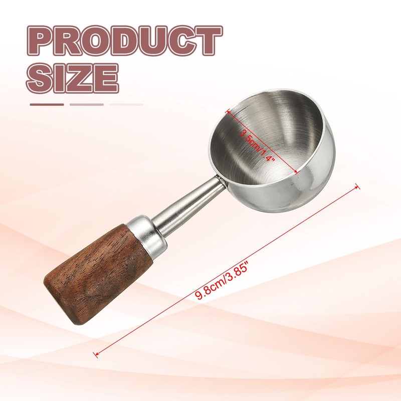 sourcing map Coffee Measuring Spoon, 1.45" x 0.7" 15ml Stainless